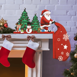 merry christmas wooden door frame decoration pendant