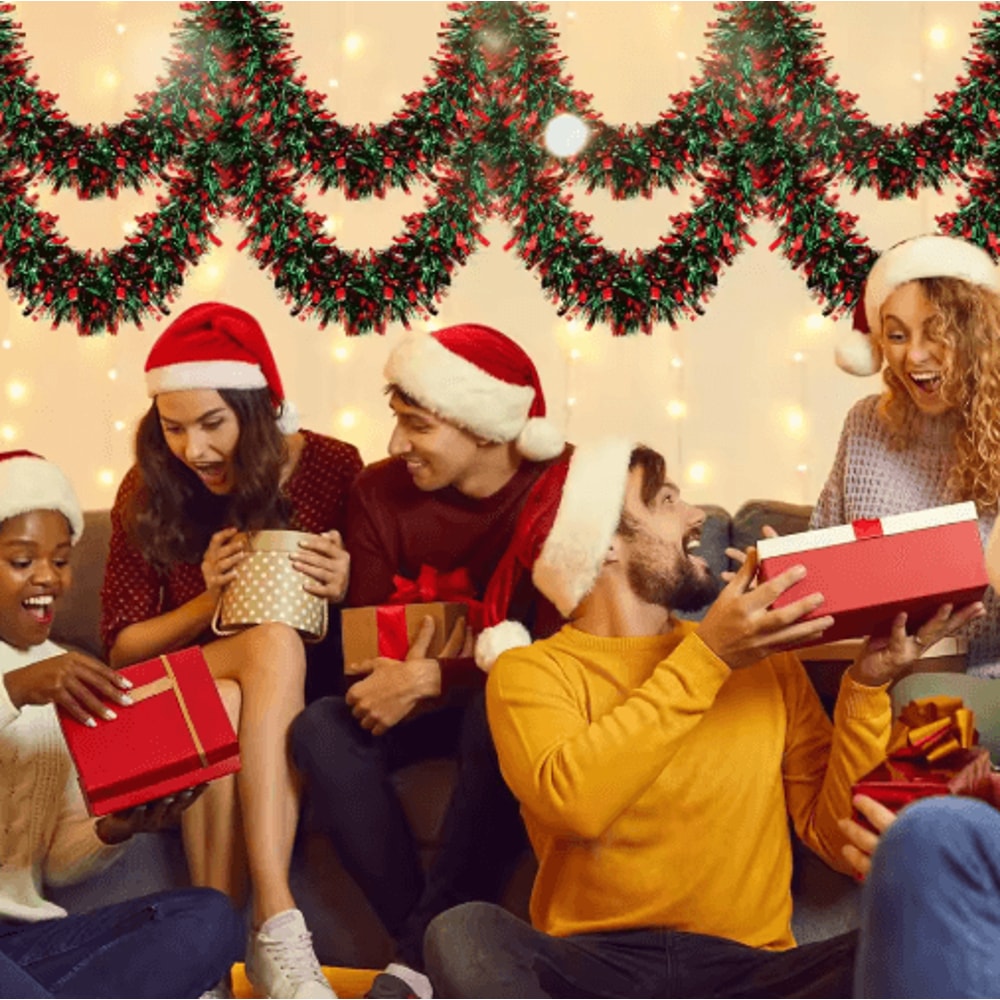 2M Colorful Christmas Ribbon Garland For Tree Party Decor 3