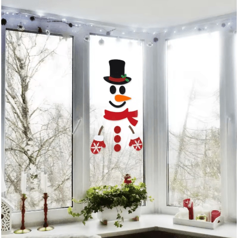 Festive Christmas Felt Window Door Sticker Decorations 0