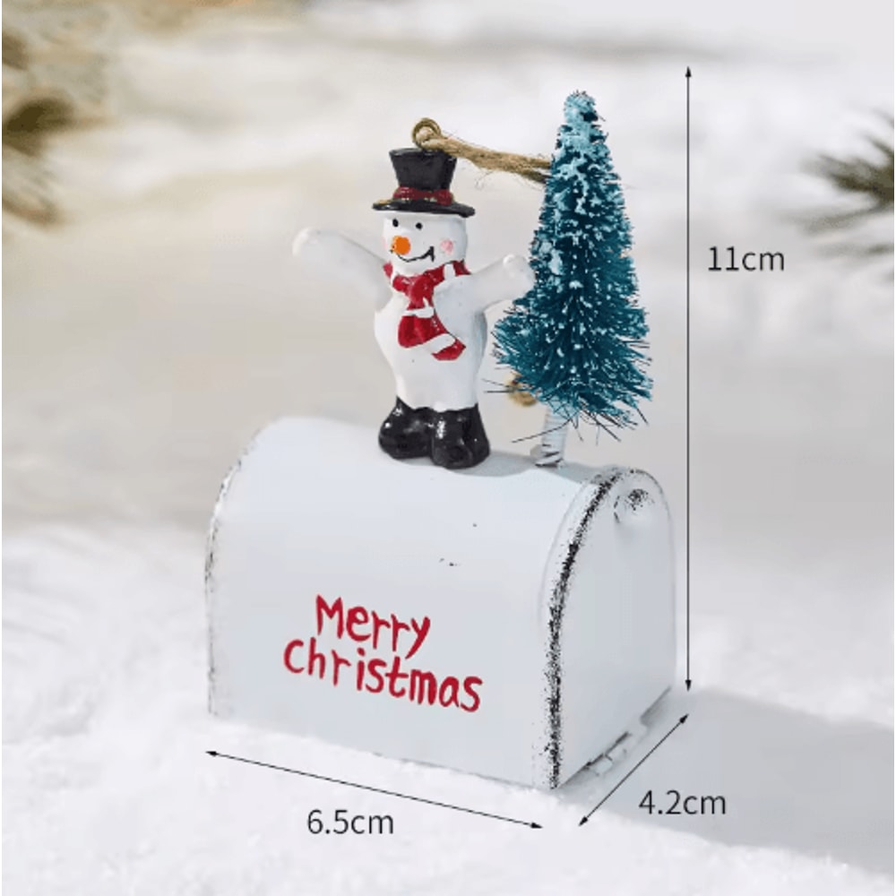 Festive Wrought Iron Christmas Decorative Mailbox Ornament 1