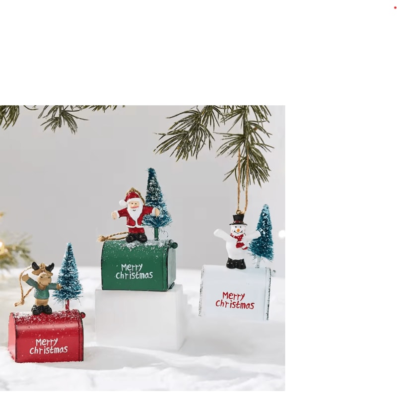 Festive Wrought Iron Christmas Decorative Mailbox Ornament 5