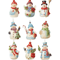 Wooden Snowman Christmas Tree Ornament Set 9PCS 1