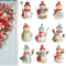 Wooden Snowman Christmas Tree Ornament Set 9PCS 6