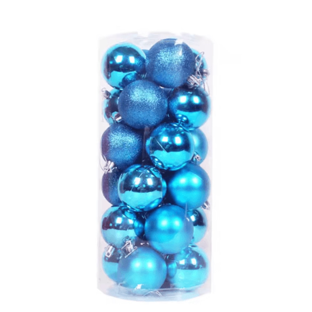 Mini Flocked Christmas Ball Ornament Set 24PCS 4