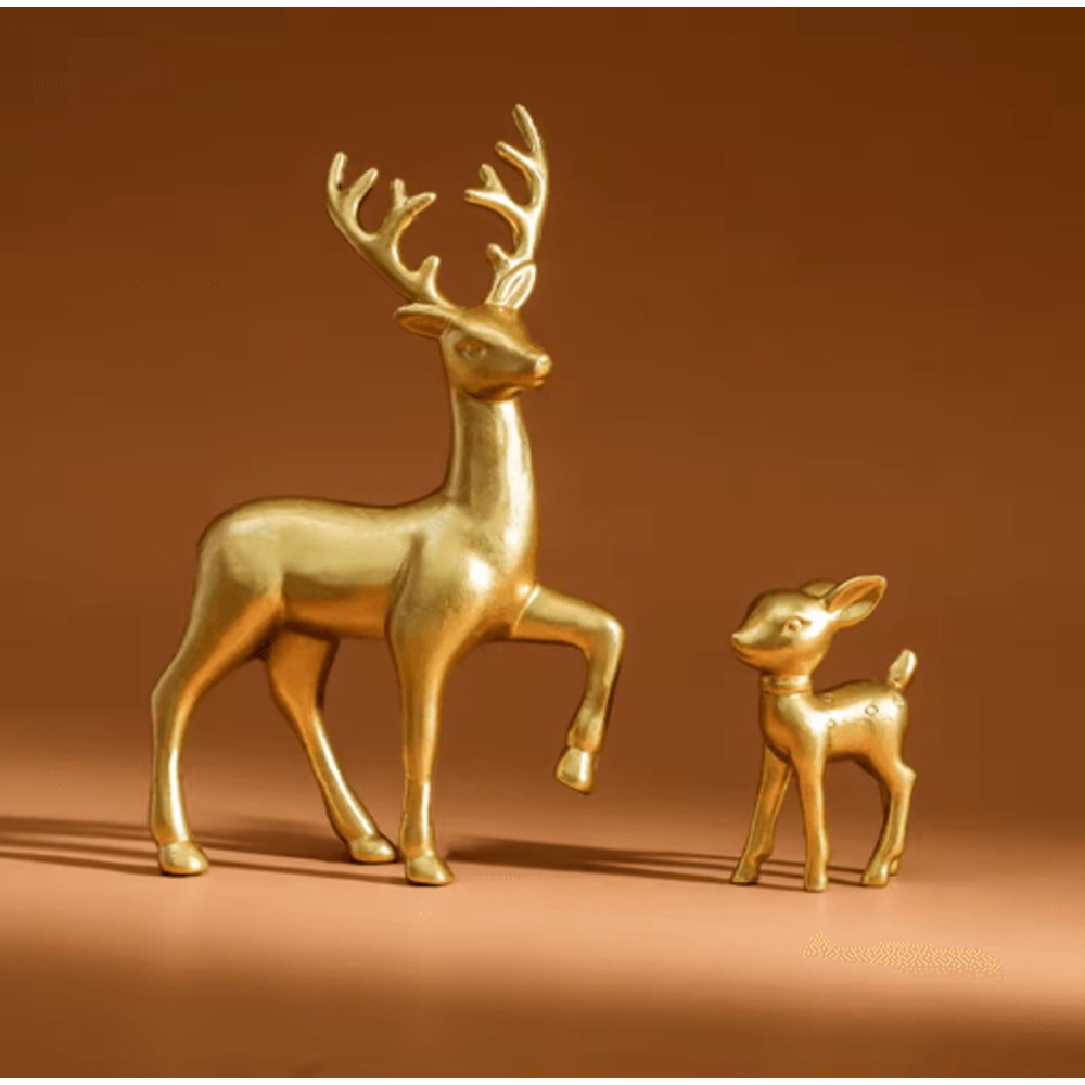 Cute Mother Deer Fawn Figurine Decor Set 2PCS 6
