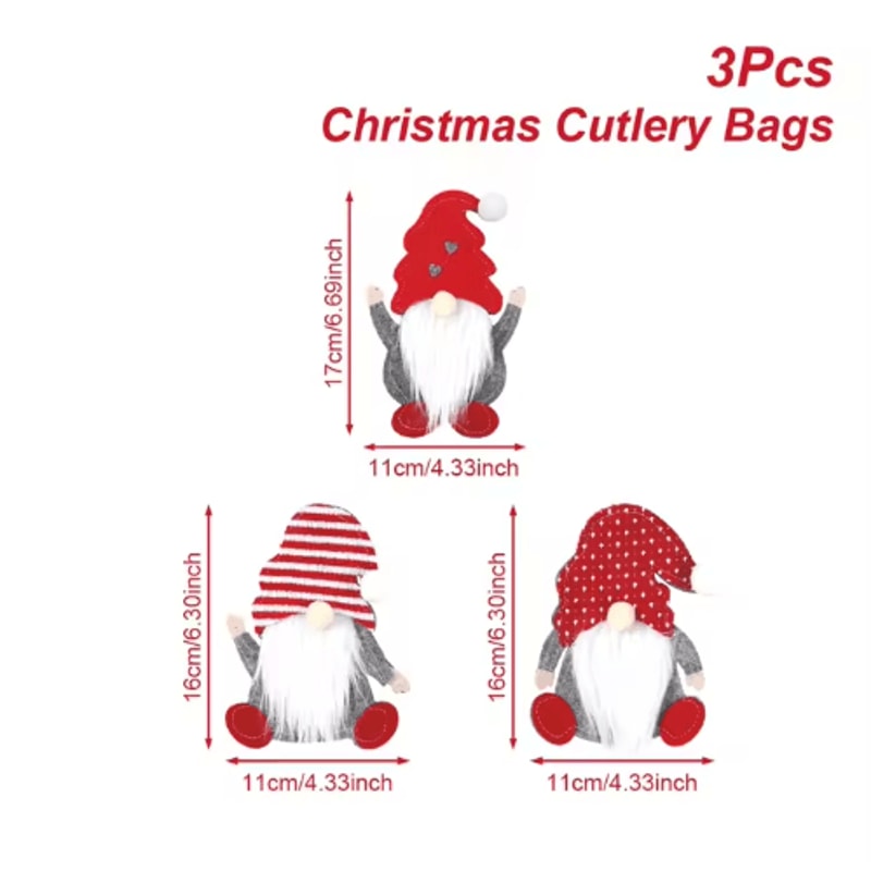 Festive Christmas Cutlery Holder Set For Holiday Table Decor 1