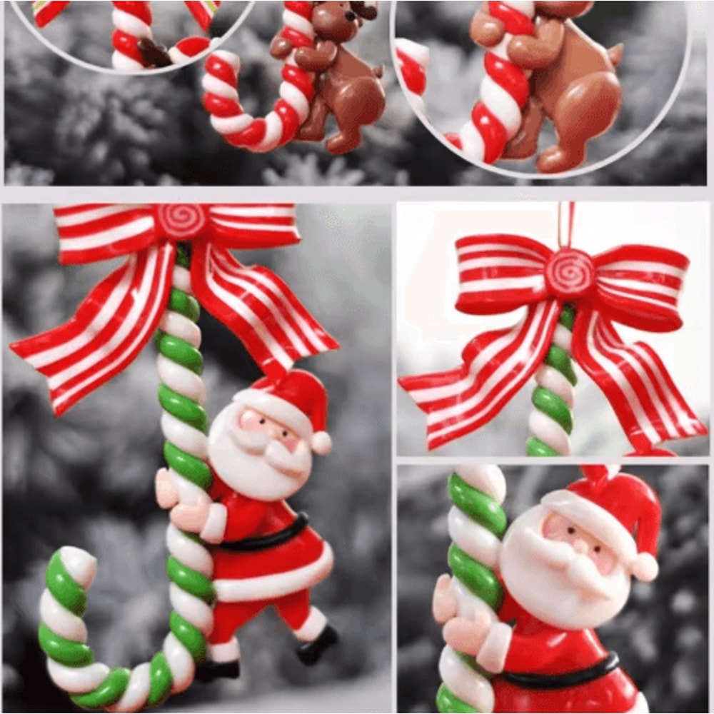 Handcrafted Santa Snowman Soft Pottery Christmas Tree Pendant 5