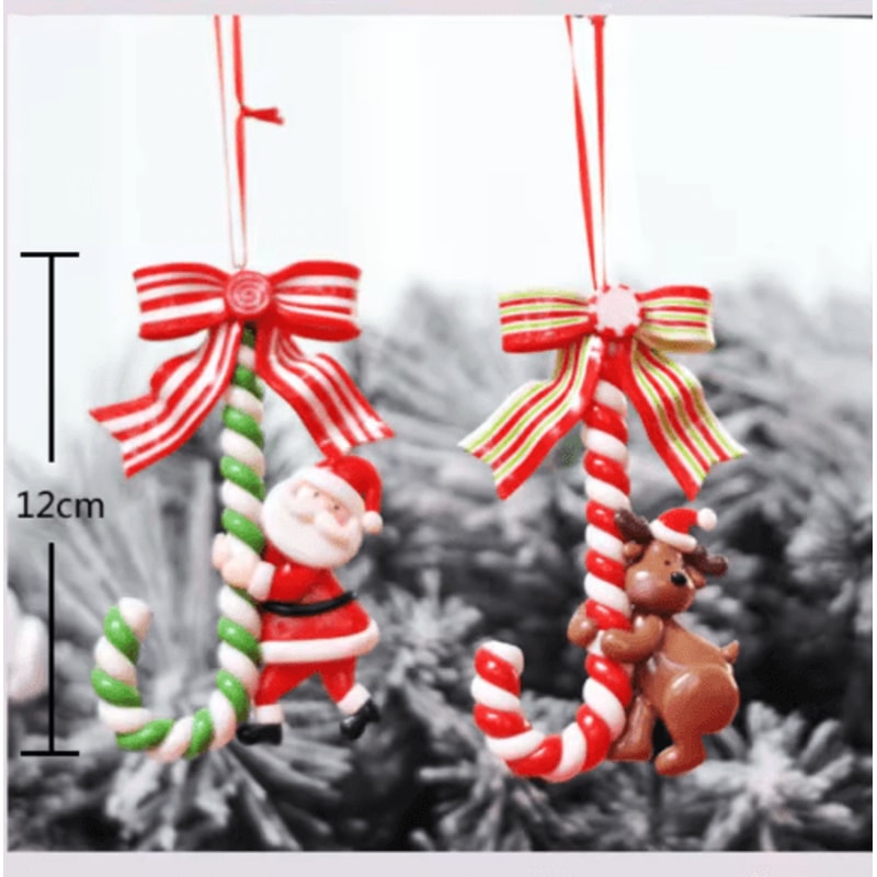 Handcrafted Santa Snowman Soft Pottery Christmas Tree Pendant 7