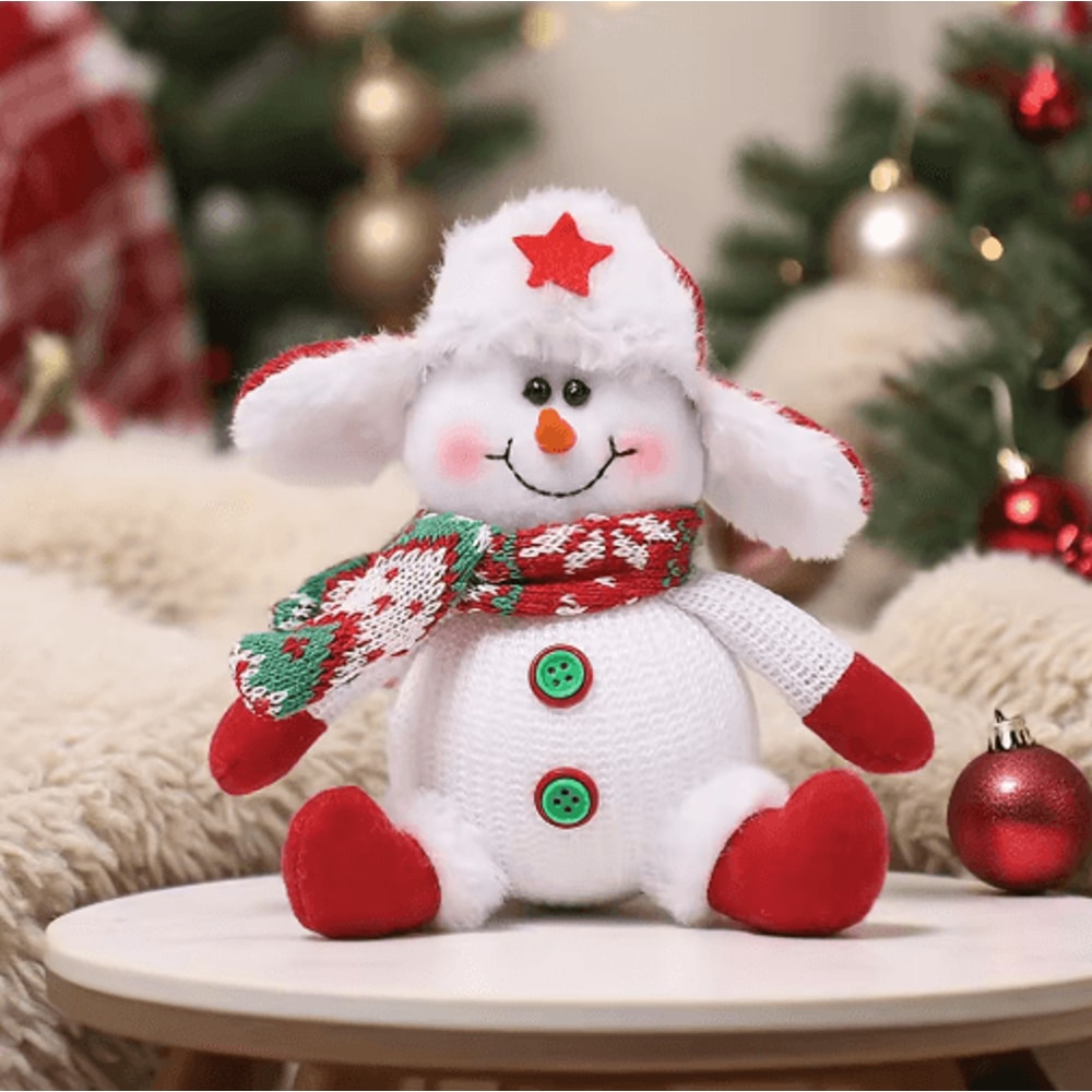Cute Santa Snowman Reindeer Plush Christmas Tree Ornaments 2
