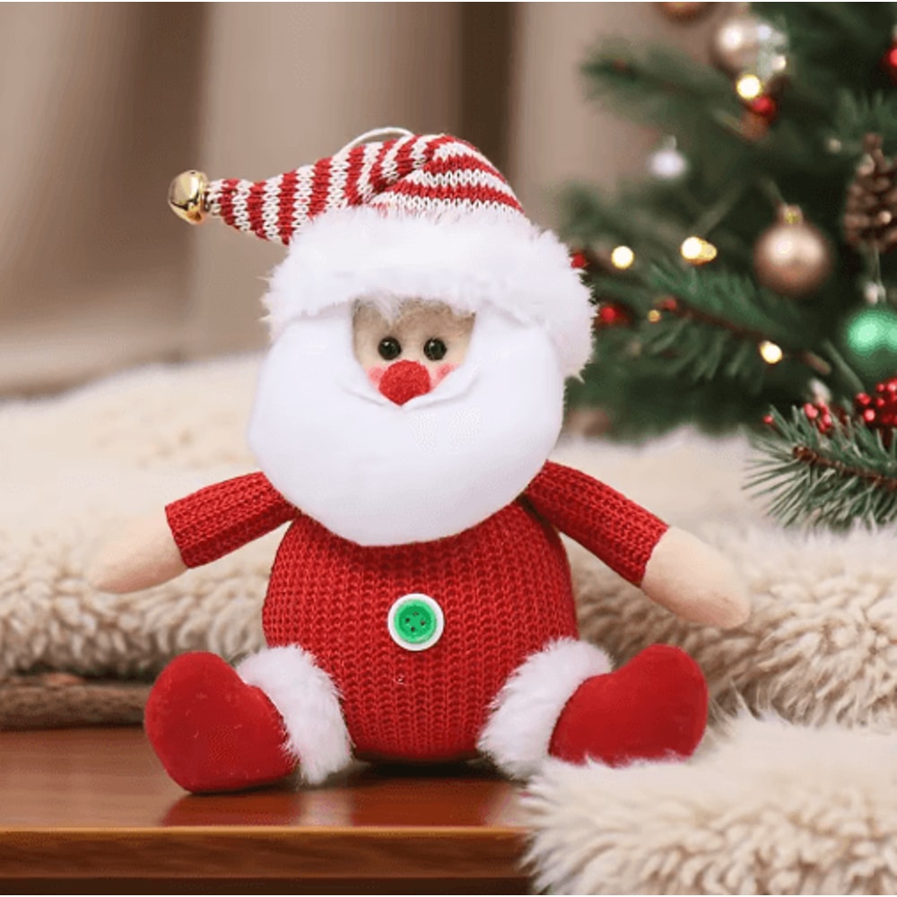 Cute Santa Snowman Reindeer Plush Christmas Tree Ornaments 3
