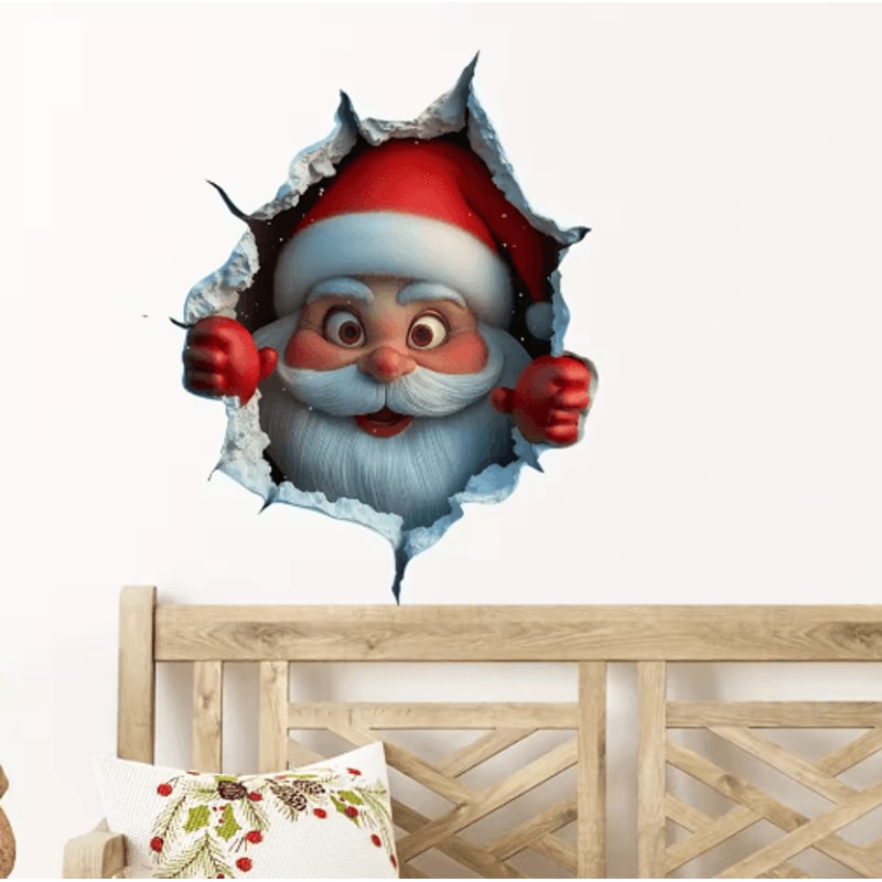 Festive Santa Claus Christmas Wall Sticker For Home Decor 5
