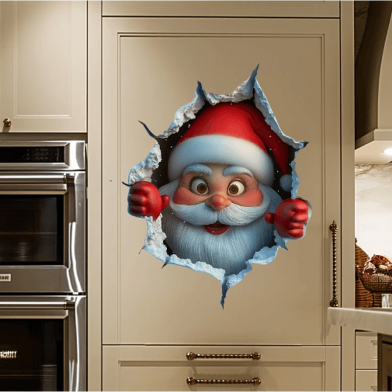 Festive Santa Claus Christmas Wall Sticker For Home Decor 0