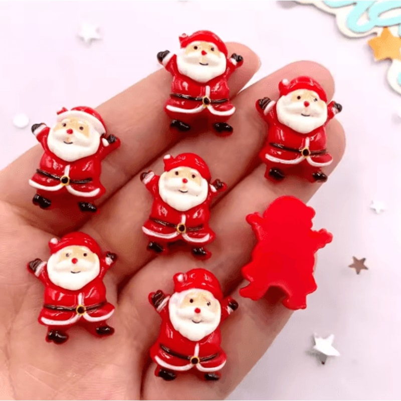 Colorful Santa Claus Resin Flatback Charms For DIY Crafts 15PCS 3