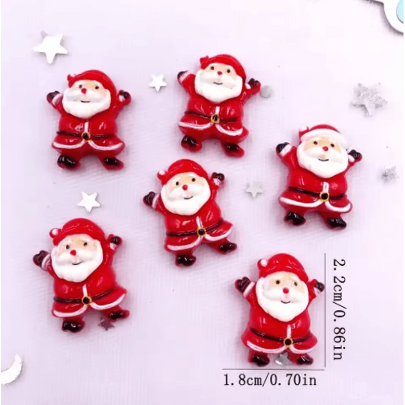 Colorful Santa Claus Resin Flatback Charms For DIY Crafts 15PCS 4