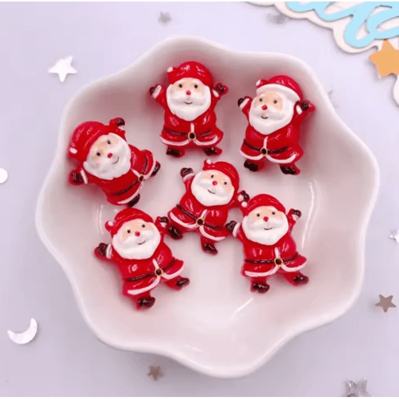 Colorful Santa Claus Resin Flatback Charms For DIY Crafts 15PCS 0