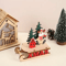 Rustic Wooden Christmas Sleigh Decoration With Santa Snowman 1