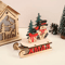 Rustic Wooden Christmas Sleigh Decoration With Santa Snowman 2