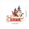 Rustic Wooden Christmas Sleigh Decoration With Santa Snowman 4