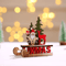 Rustic Wooden Christmas Sleigh Decoration With Santa Snowman 6