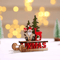 Rustic Wooden Christmas Sleigh Decoration With Santa Snowman 6