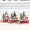 Rustic Wooden Christmas Sleigh Decoration With Santa Snowman 7
