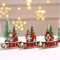 Rustic Wooden Christmas Sleigh Decoration With Santa Snowman 0