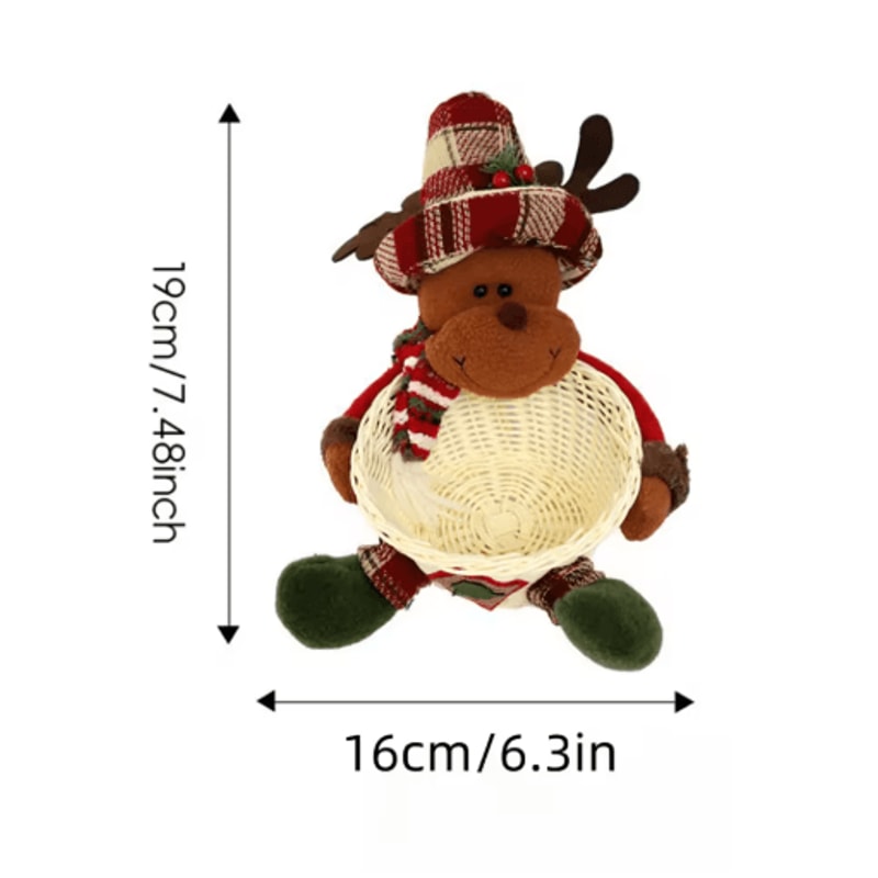 Snowman Holiday Candy Basket Christmas Woven Gift Basket Snowman Christmas Decoration 1