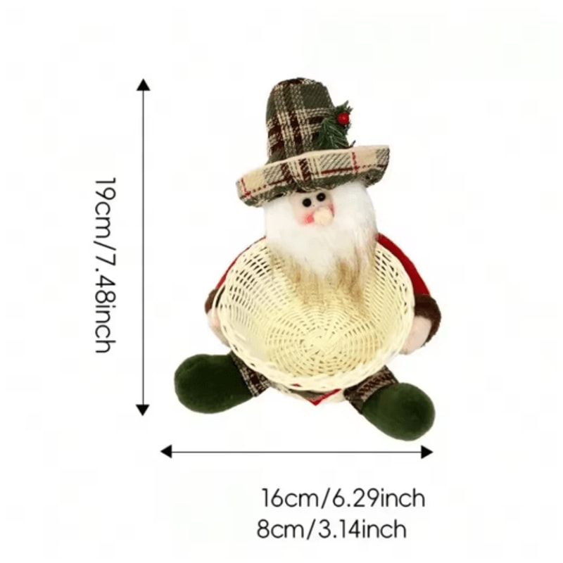 Snowman Holiday Candy Basket Christmas Woven Gift Basket Snowman Christmas Decoration 2