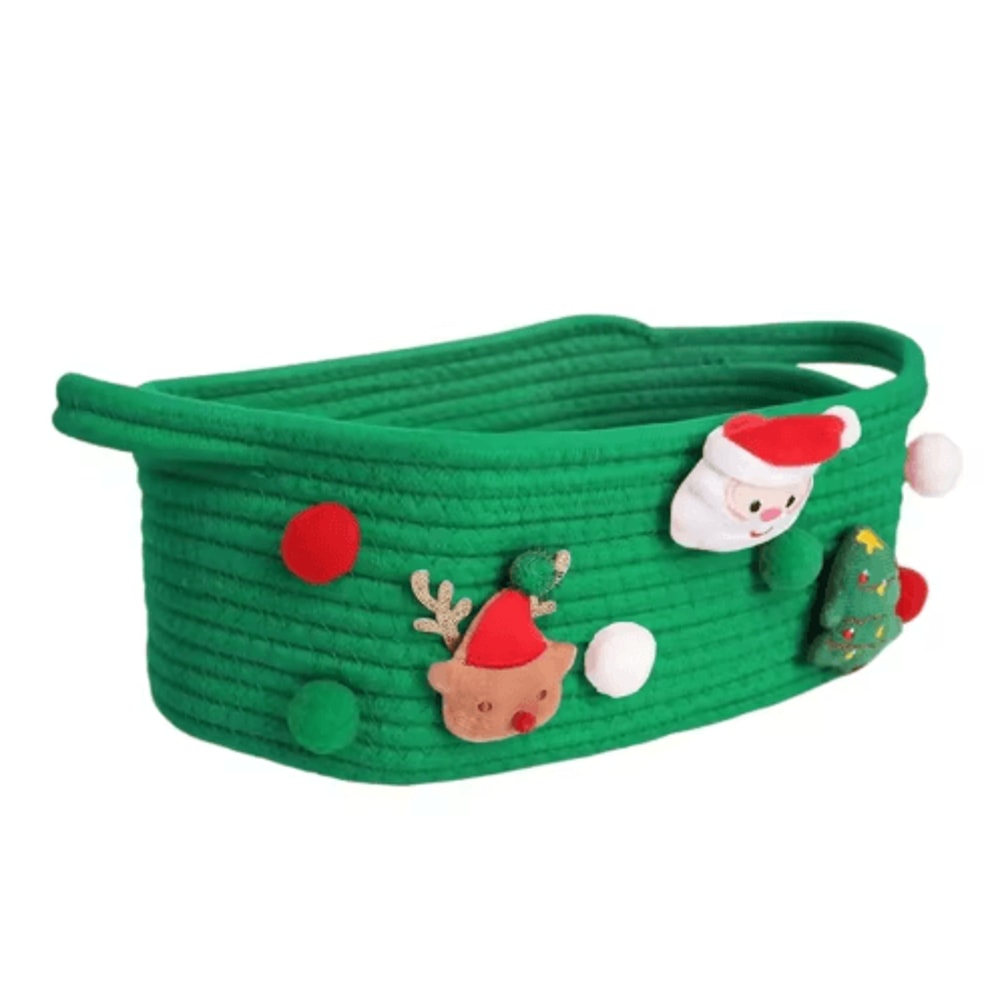 Santa Holiday Storage Basket Large Christmas Storage Bin For Gifts Toys 1