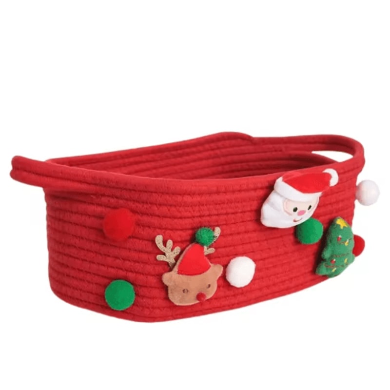 Santa Holiday Storage Basket Large Christmas Storage Bin For Gifts Toys 2