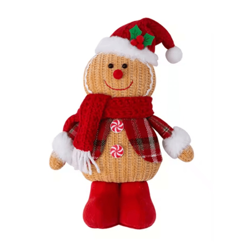 Festive Gingerbread Plush Doll Cute Gingerbread Man Plush Christmas Pillow Toy 1
