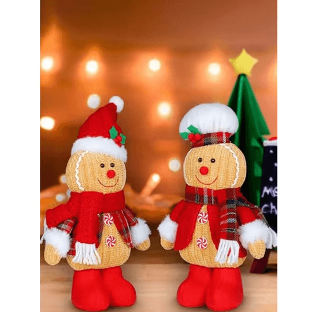Festive Gingerbread Plush Doll Cute Gingerbread Man Plush Christmas Pillow Toy 3
