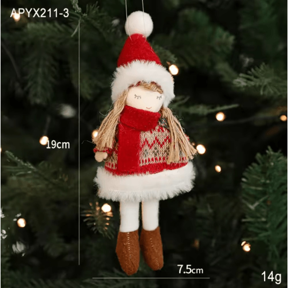 Angel Doll Christmas Tree Ornament Hanging Angel Plush Decoration For Holiday New Year 10