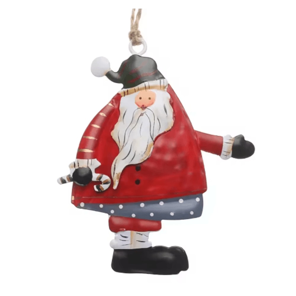 Nordic DoubleSided Christmas Tree Ornament Iron Angel Soldier Hanging Decoration 0