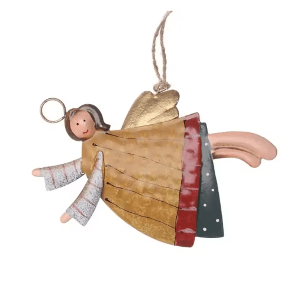 Nordic DoubleSided Christmas Tree Ornament Iron Angel Soldier Hanging Decoration 24