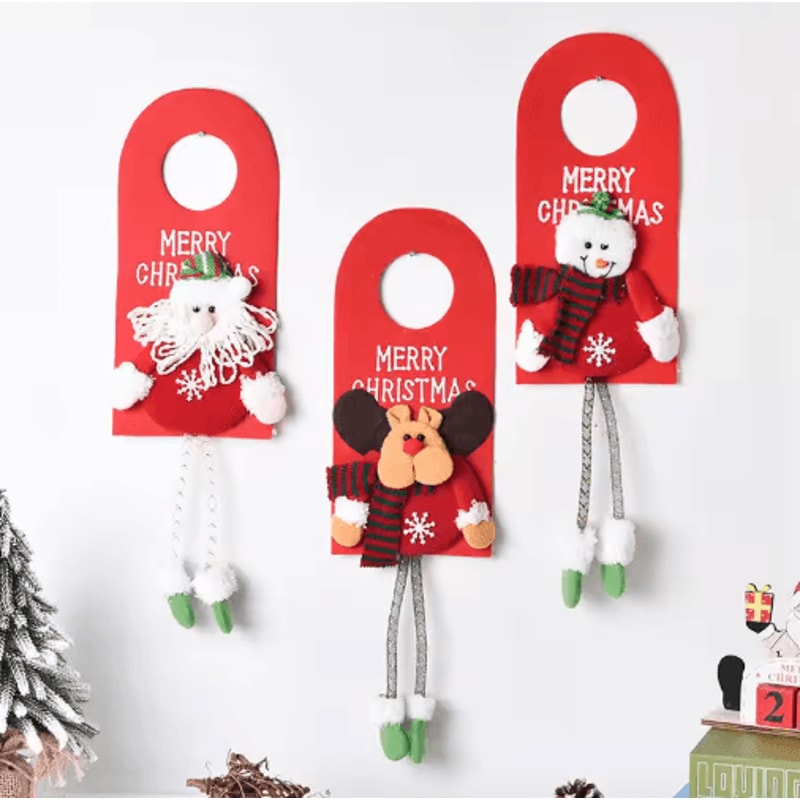 Festive Character Christmas Tree Ornaments Santa Elk Snowman Holiday Hanging Pendant 5