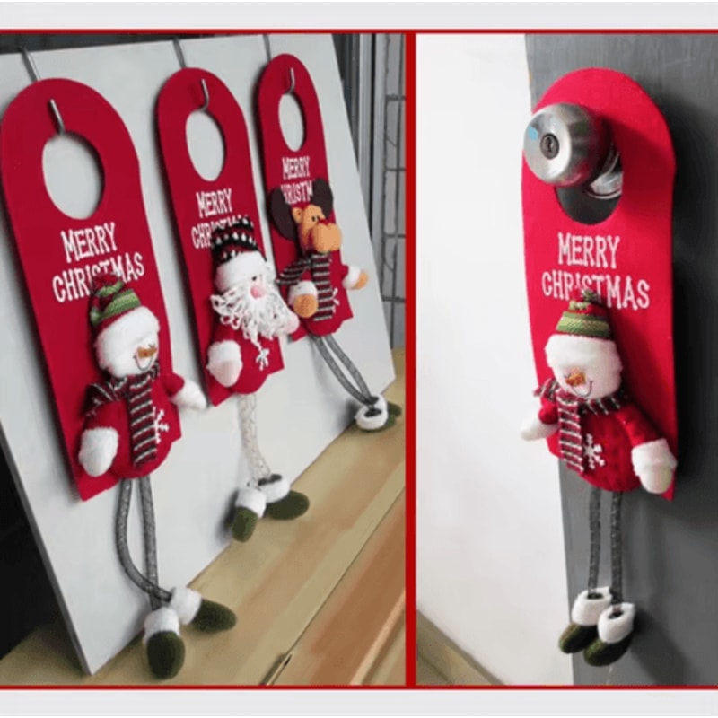 Festive Character Christmas Tree Ornaments Santa Elk Snowman Holiday Hanging Pendant 0