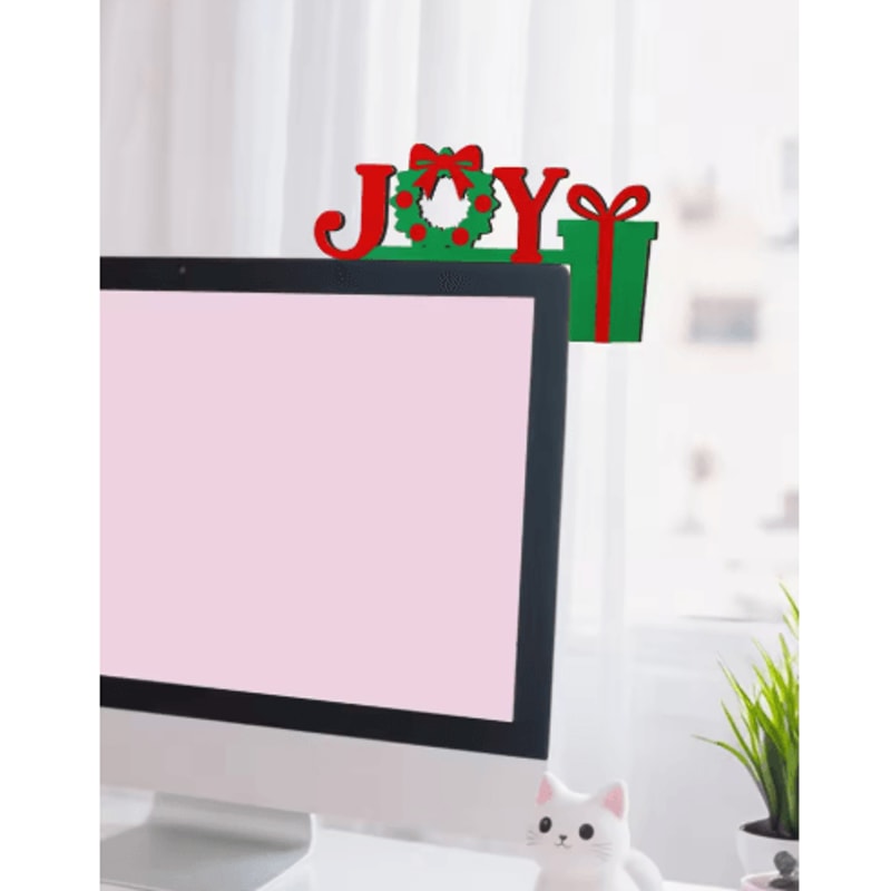 JOY Wreath Christmas Door Topper Festive Red Green Holiday Hanging Decor 4