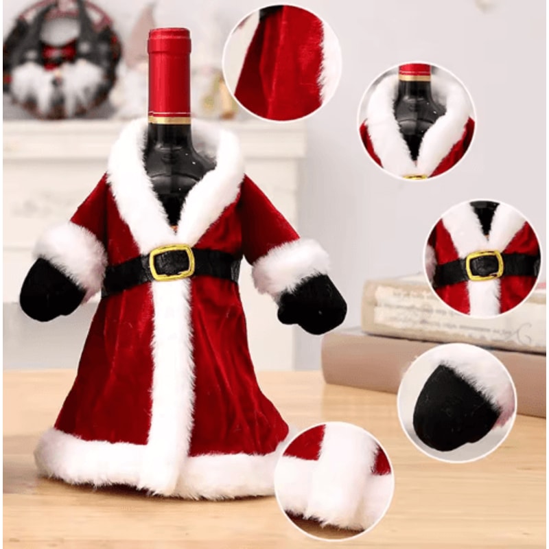 Santa Sweater Christmas Wine Bottle Cover Festive Holiday Wine Gift Holder 94 2