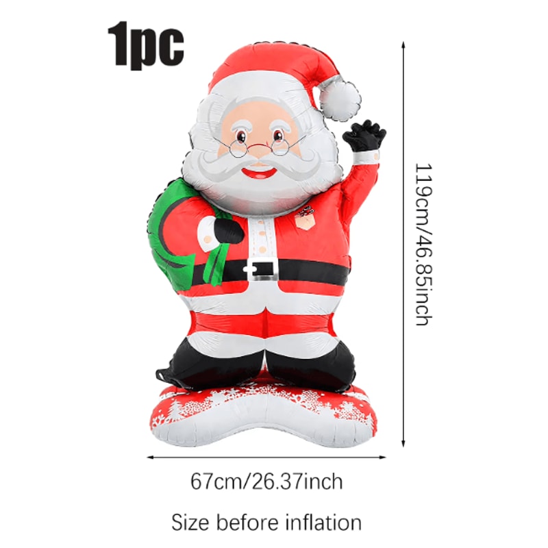 Standing Santa Foil Balloon Festive Christmas Party Decoration For Holiday New Year 1