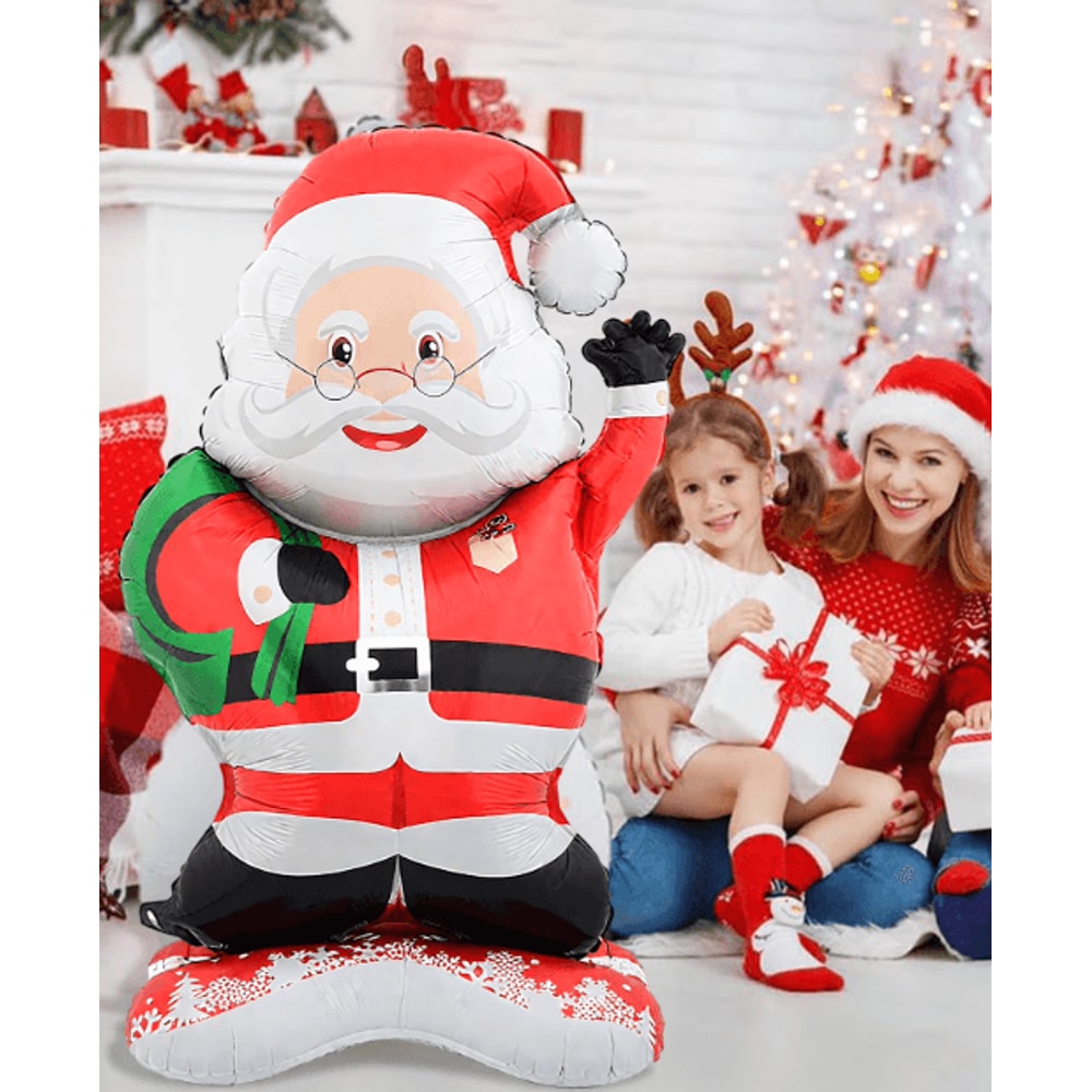 Standing Santa Foil Balloon Festive Christmas Party Decoration For Holiday New Year 0