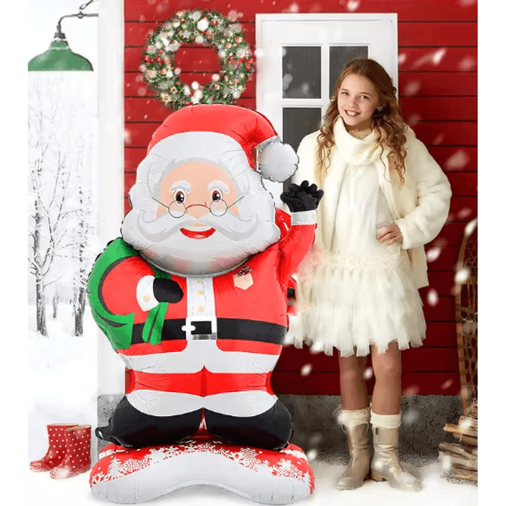 Standing Santa Foil Balloon Festive Christmas Party Decoration For Holiday New Year 3