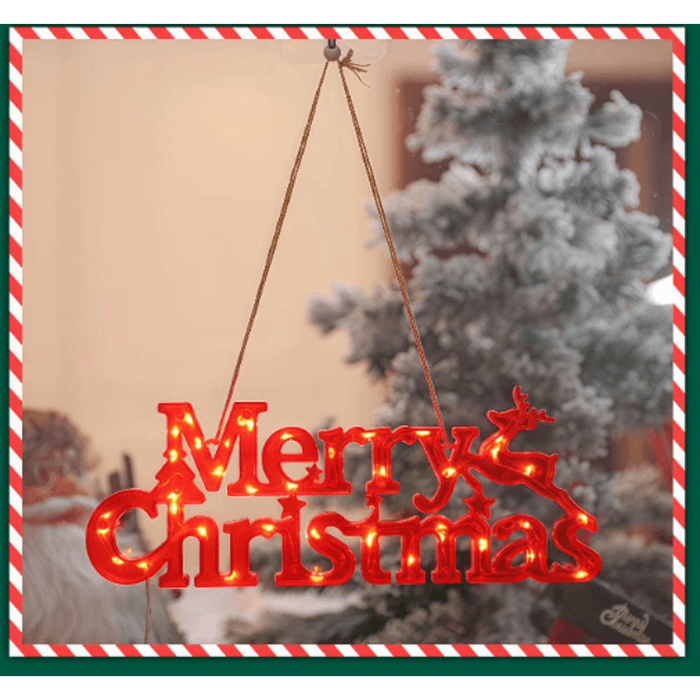 Merry Christmas LED Letter Light String Festive Fairy Garland For Holiday Home Decor 4