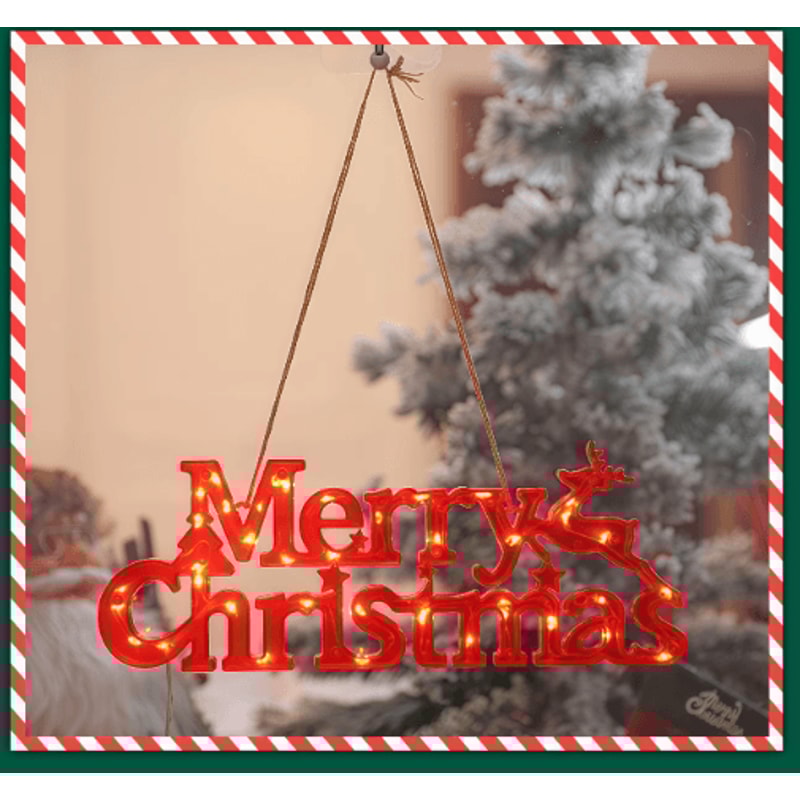 Merry Christmas LED Letter Light String Festive Fairy Garland For Holiday Home Decor 4