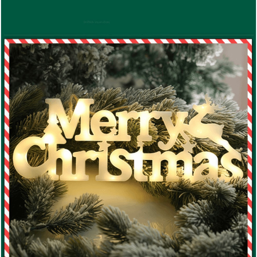 Merry Christmas LED Letter Light String Festive Fairy Garland For Holiday Home Decor 6