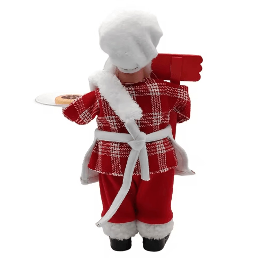 12Inch Chef Santa Christmas Figurine Standing Santa Holiday Kitchen Decoration 2