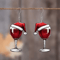 Festive Christmas Wine Glass Earrings Acrylic Shaker Holiday Party Dangle Earrings 1
