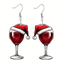Festive Christmas Wine Glass Earrings Acrylic Shaker Holiday Party Dangle Earrings 3