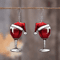 Festive Christmas Wine Glass Earrings Acrylic Shaker Holiday Party Dangle Earrings 0