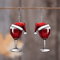 Festive Christmas Wine Glass Earrings Acrylic Shaker Holiday Party Dangle Earrings 0